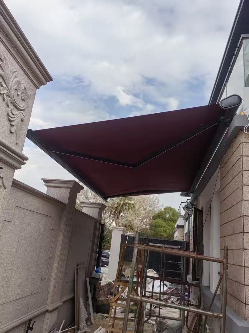 Premium Retractable Motorized Patio Awning with Integrated LED Lights