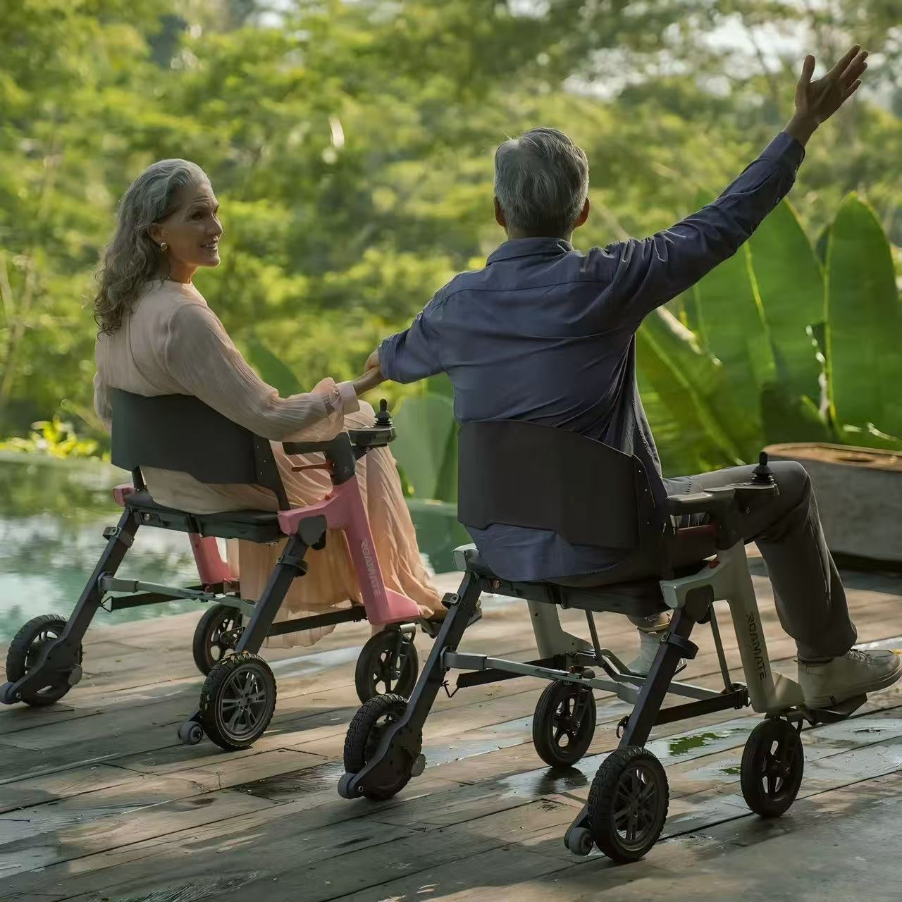 Roamate Lightweight Folding Electric Wheelchair – 37lbs, One-Step Fold