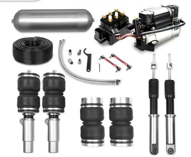 Universal Air Suspension Conversion Kit – Complete System with Compressor, Tank, Bags & Shocks | Adjustable Ride Height for Trucks, SUVs & Sedans
