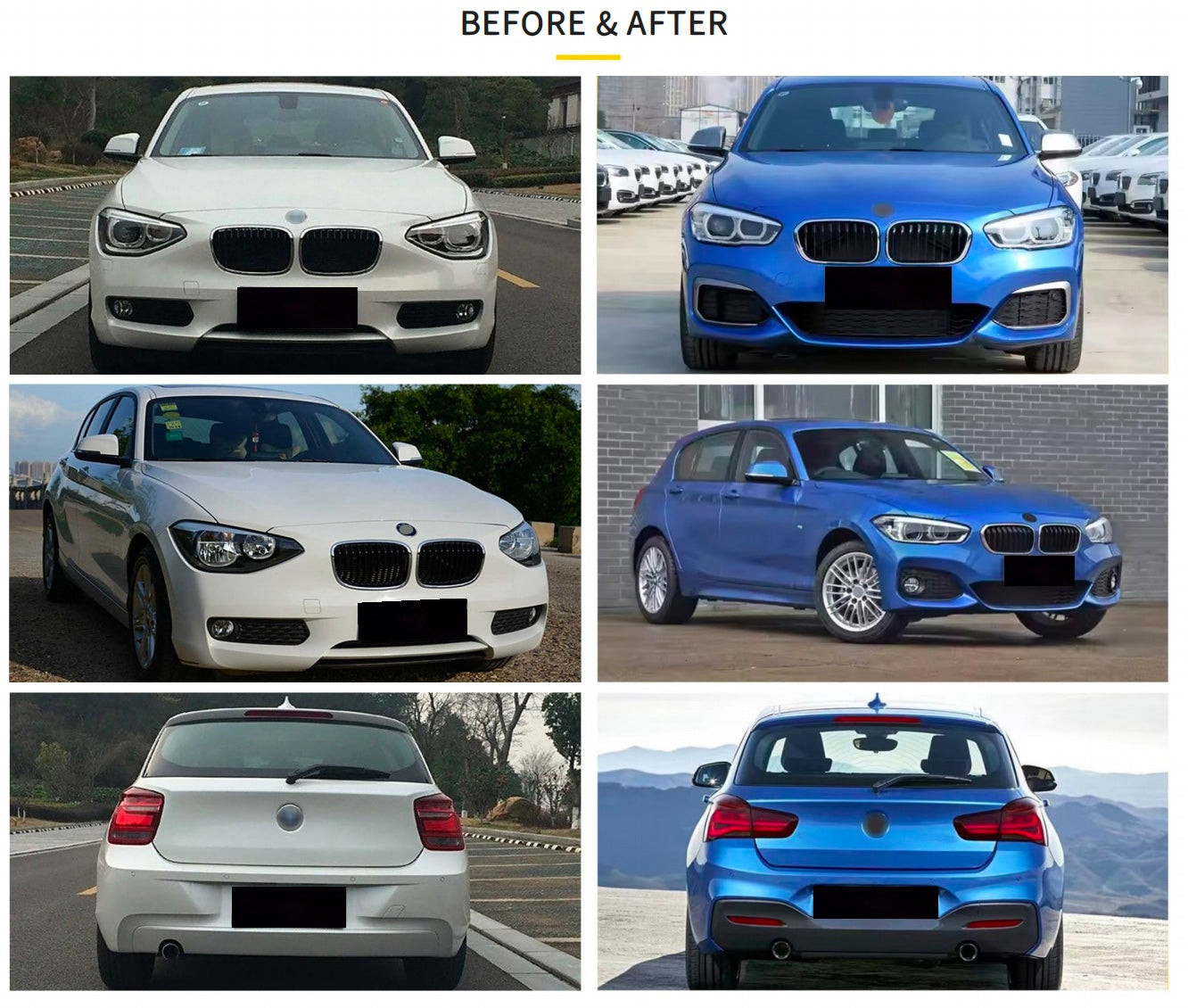 Aftermarket Bodykit Compatible with 2012-2014 BMW 1 Series F20 (Not OEM PART)