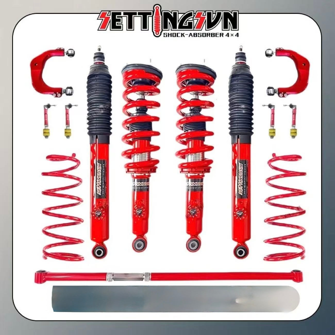 Adjustable Coilover Suspension Kit – Full Lowering Spring & Shock Absorber System | Height & Damping Control Compatible with Honda, Toyota, Subaru, Nissan.