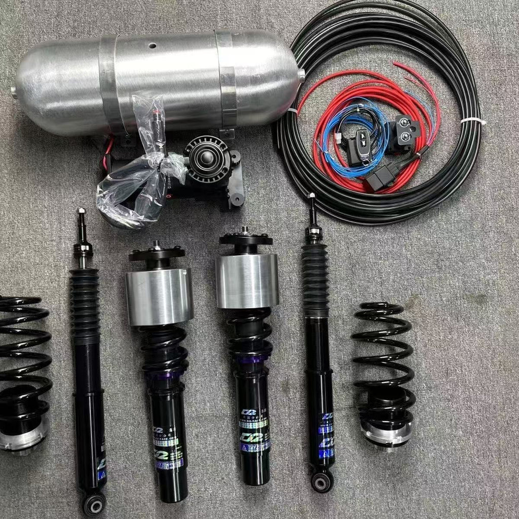 Universal Air Suspension Conversion Kit – Complete System with Compressor, Tank, Bags & Shocks | Adjustable Ride Height for Trucks, SUVs & Sedans