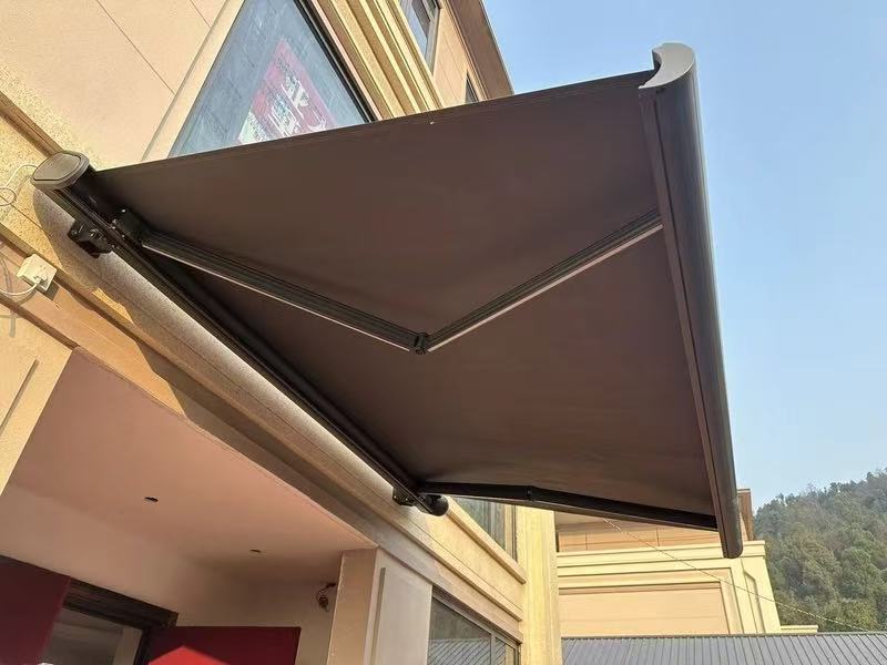 Premium Retractable Motorized Patio Awning with Integrated LED Lights
